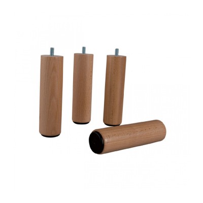 Lot 4 Pieds bois Cylindre